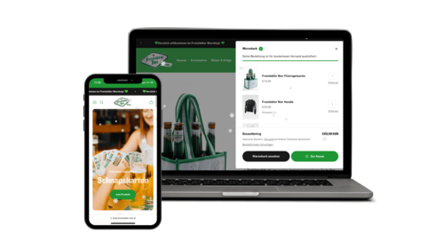 Screen MockUp Freistädter Bier Onlineshop powered by SIWA