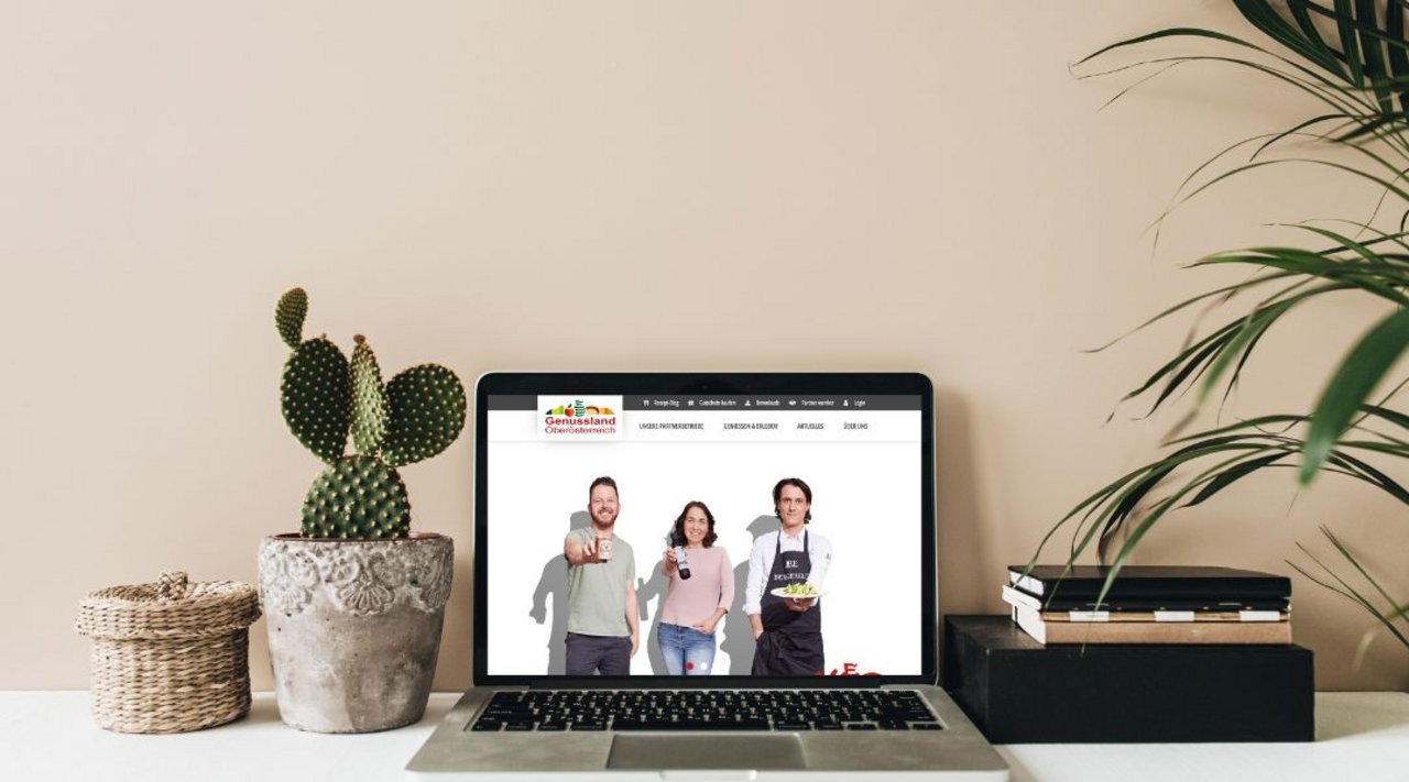 Genussland Oberösterreich Website Mockup