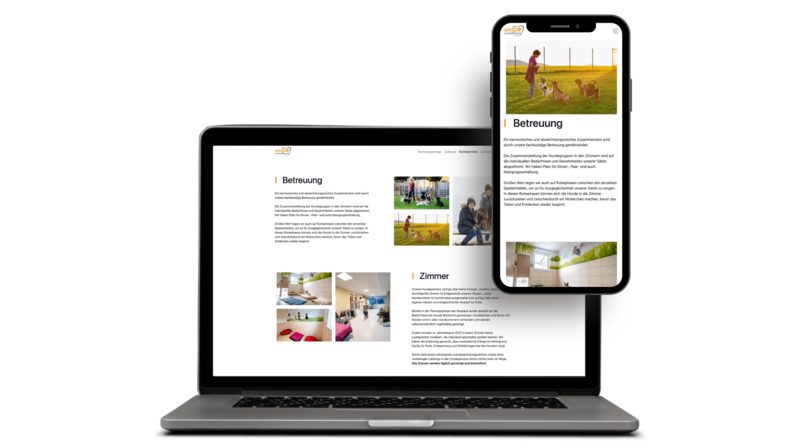 Ansicht der AMICO Website auf Laptop und Smartphone