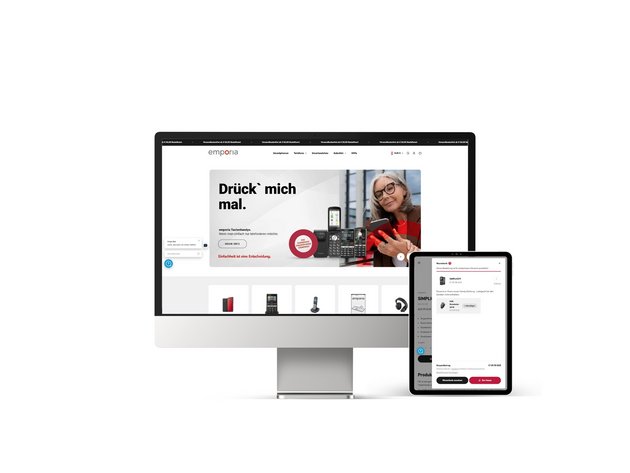 Screenansicht Emporia Website Apple iMac und iPhone