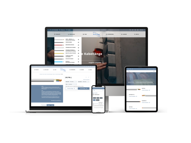 verschiedene Ansichten der ACS Website auf unterschiedlichen Medien
