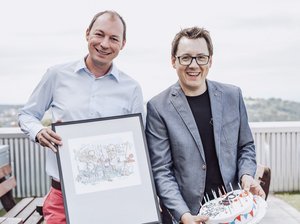 Chefs mit Geschenken