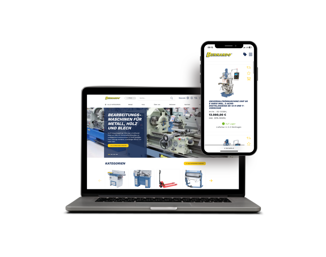 Screen MockUp Bernardo Onlineshop