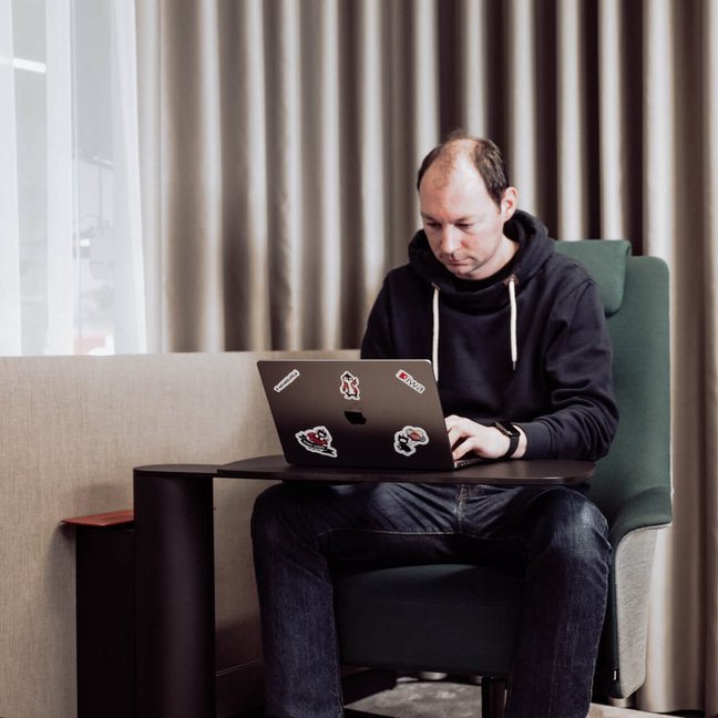 Jochen beim Arbeiten