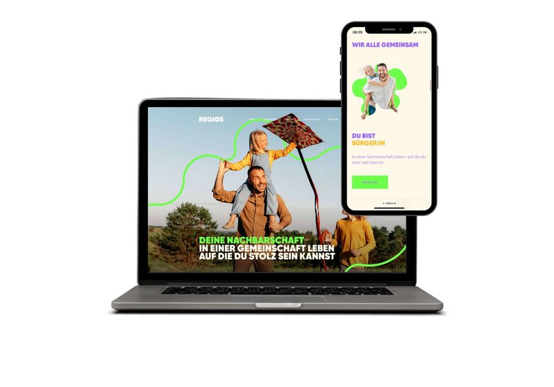 Screen Mockup Laptop und Smartphone der Regios Website