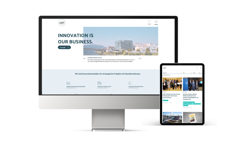 Screen Mockup und Tablett der Bizup Website